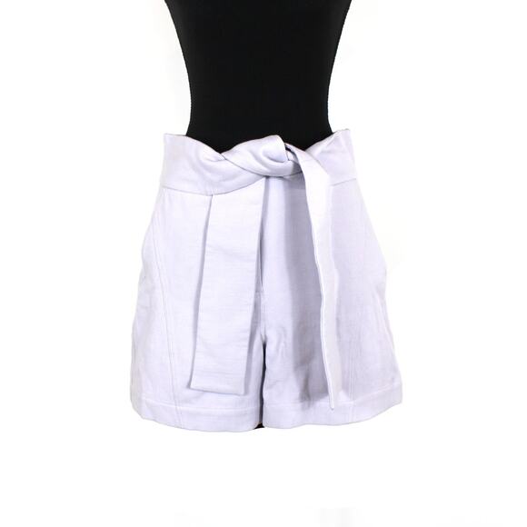 IRO Piralin Lilac High Waisted Tie Belted Wide Leg Shorts 38 NEW Cotton Bottoms